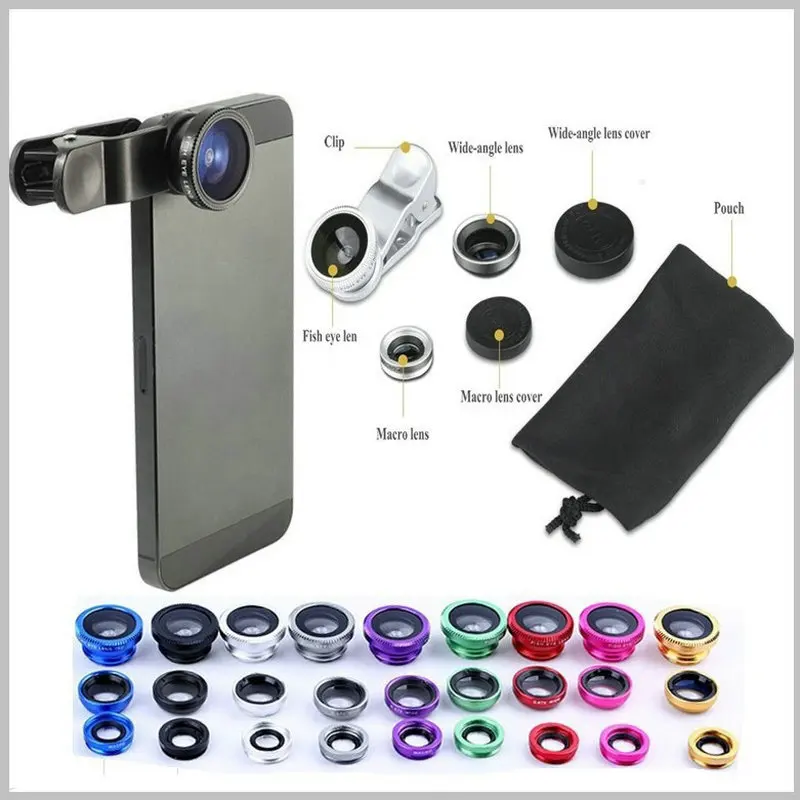 Universal 3 In 1 Clip on Fish Eye Macro Wide Angle cell