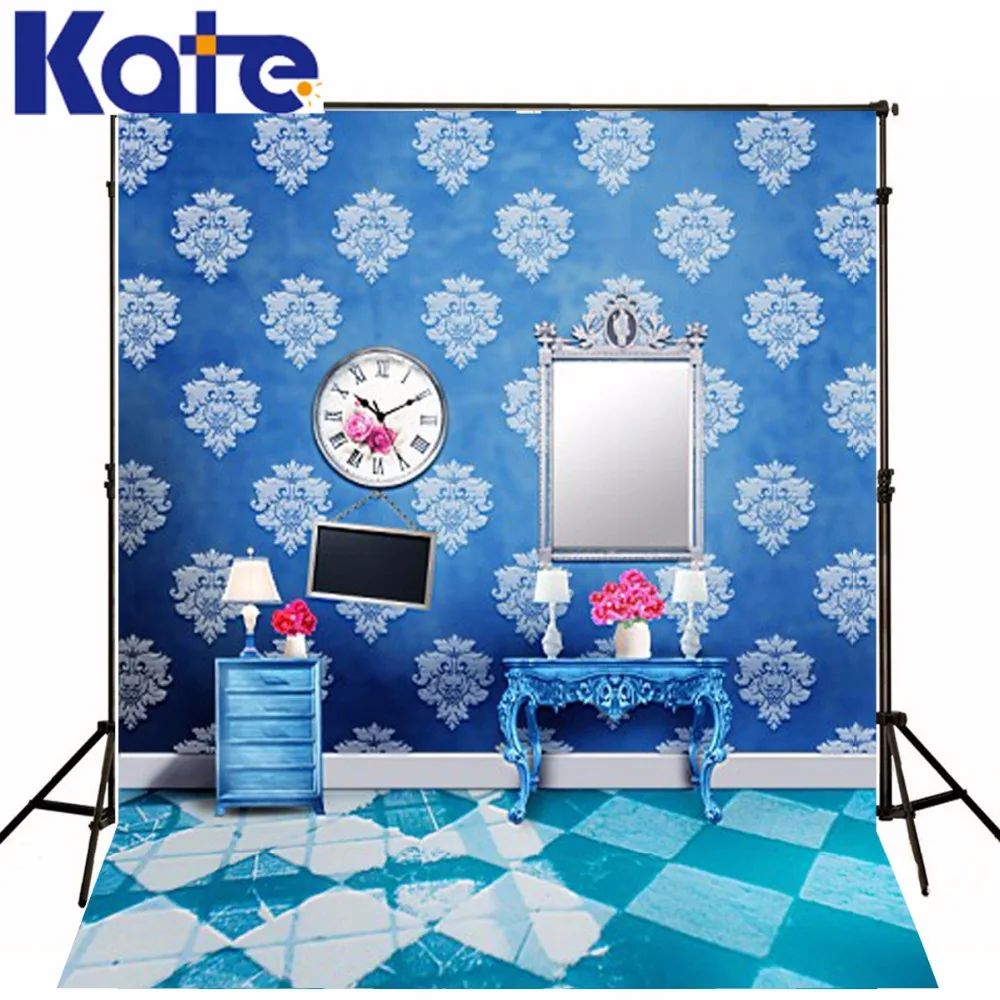

300CM*200CM(about 10ft*6.5ft)t background Blue chairs mirror photography backdropsvinyl photography backdrop 3487 LK