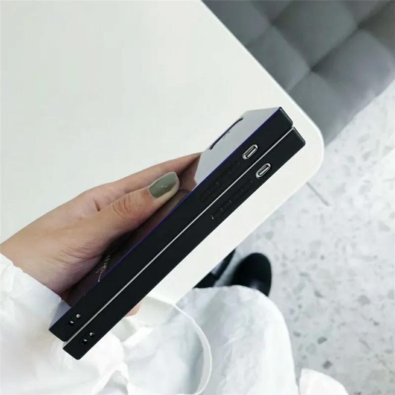 Роскошный квадратный чехол для телефона iphone X 8 7 6 6s plus задняя крышка простая Мода