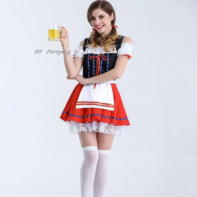 New Women Lady Germany Oktoberfest Cosplay Costume Bartender Costume Halloween Carnival Party
