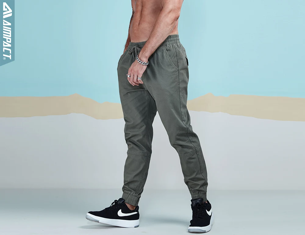 Aimpact 2018 New Spring Men's Casual Pant Fashion Chino Jogger Man Cotton Fitted Trace Twill Pants Male Straight Tapered Trouser (19)
