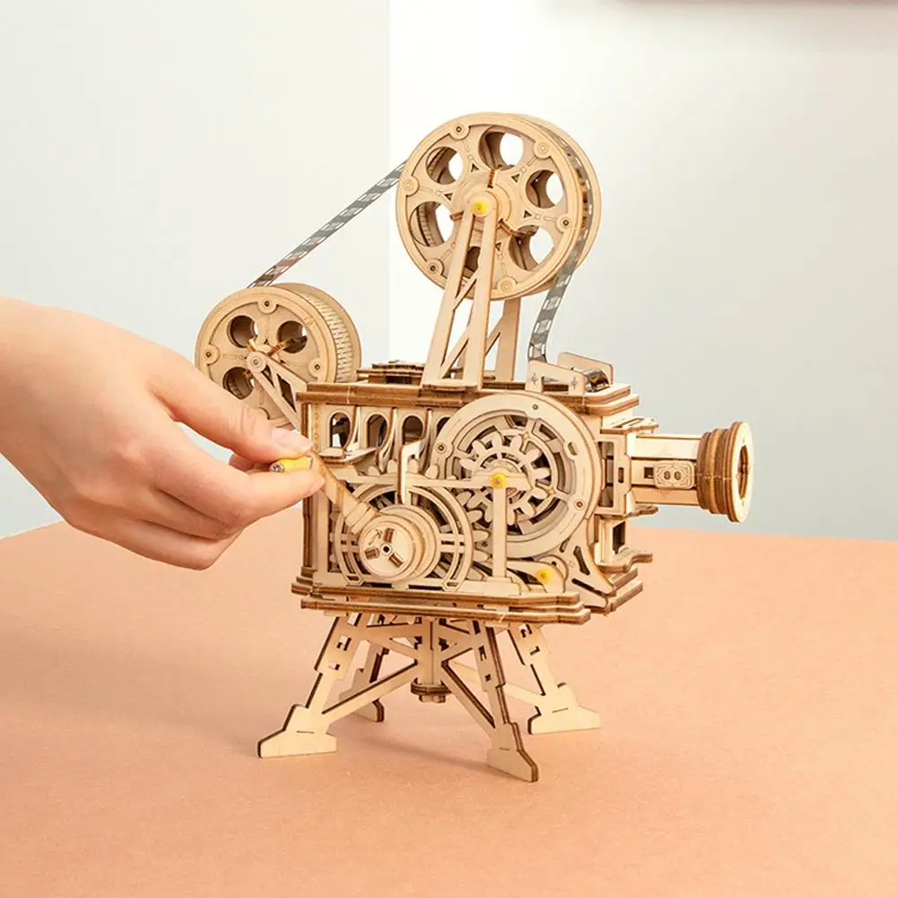 

3D Wooden Puzzle Game Laser Cutting Model Assembly Toy Construction Kit Wooden Projector Assembled Building Blocks Toys
