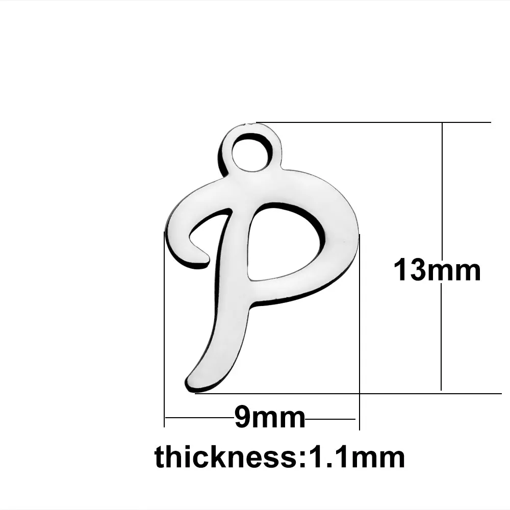 Fnixtar зеркальная полировка, никогда не выцветает, нержавеющая сталь, A-Z, инициалы, алфавит, очаровательные буквы, подвески для DIY изготовления, 26 шт./лот
