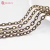 (8470)5 Meters Chain width:1MM 1.5MM 2MM 2.8MM Copper Flat Oval Shape Chains Oval Link Necklace Chain Diy Jewelry Accessories ► Photo 3/6