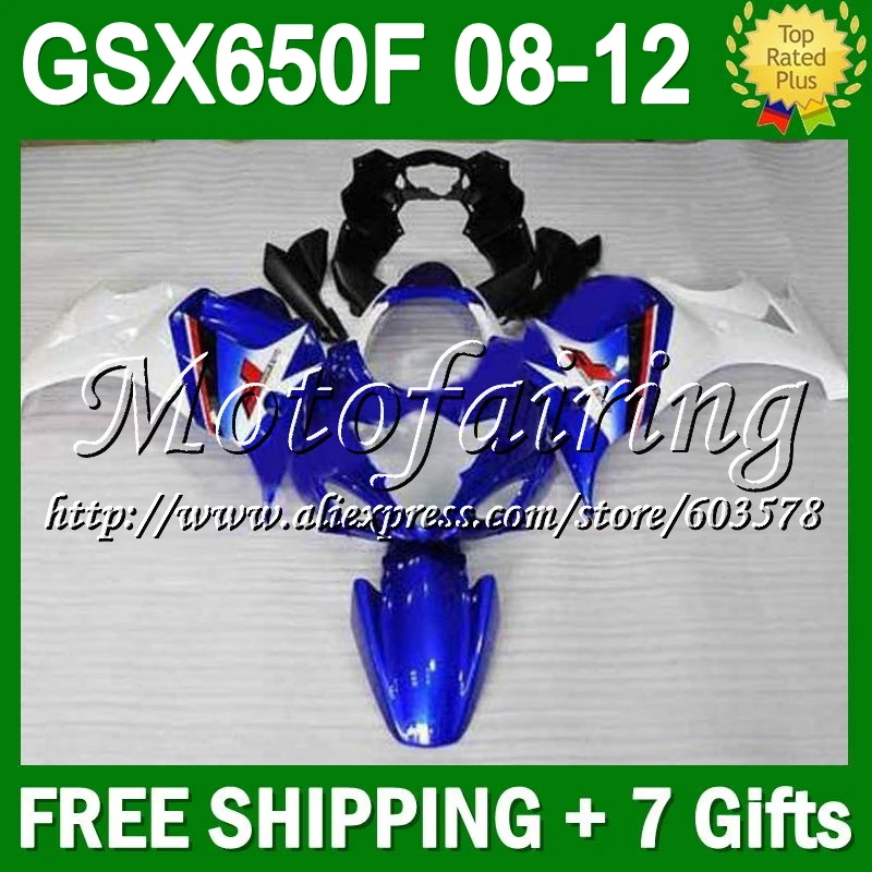 

7gifts For SUZUKI GSX650F blue 08-12 GSX 650F GSX650 F GSXF650 #317 08 09 10 blue white 11 12 2008 2009 2010 2011 2012 Fairing