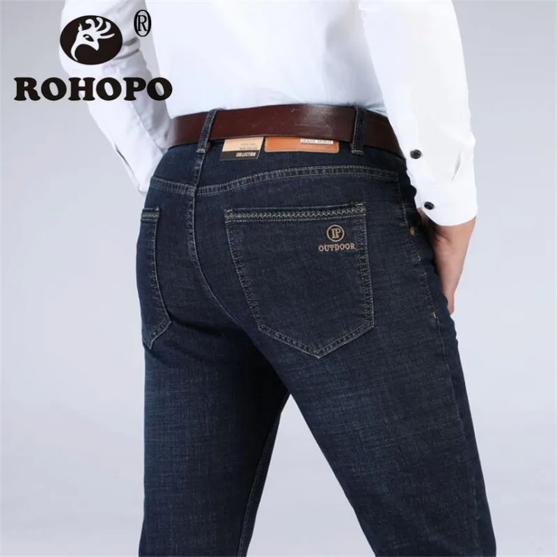 

Water Washed Blue Mid Waist Denim Jeans Full Length Motorcycle Field Work Out Resist Denim Trousers Business Russian Man Jeans
