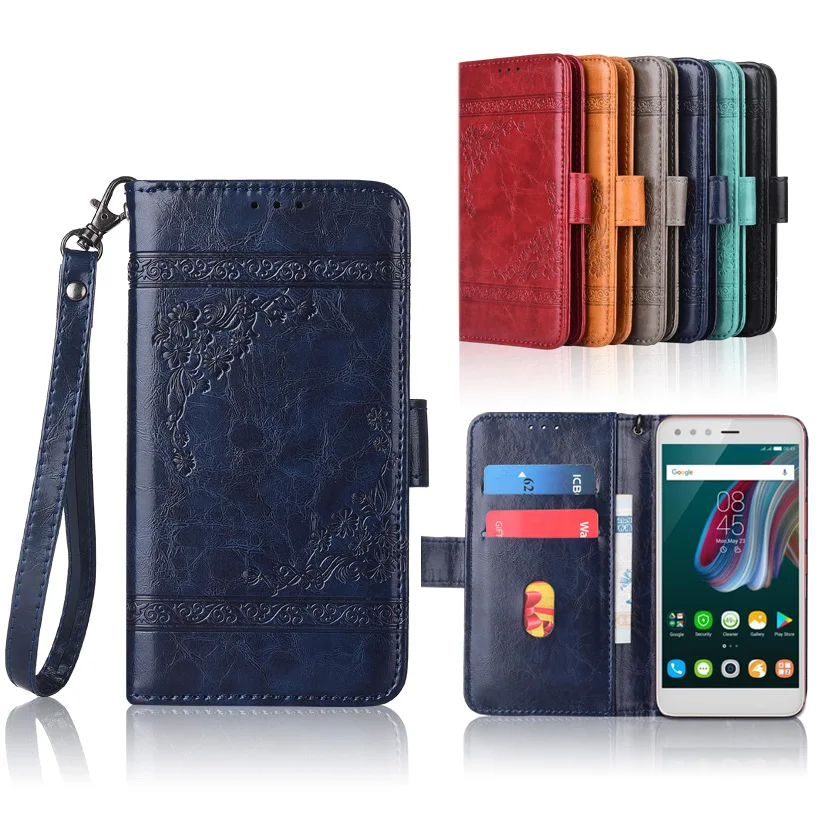

Newest Wallet case for Infinix Zero 5 (Pro) Flip case with Strap100% special PU leather embossing flower cover case