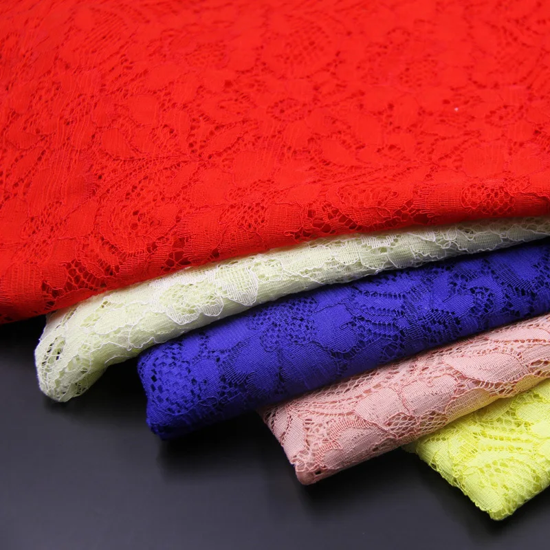 Cheap nylon lace fabrics series with beautiful colors good for diy