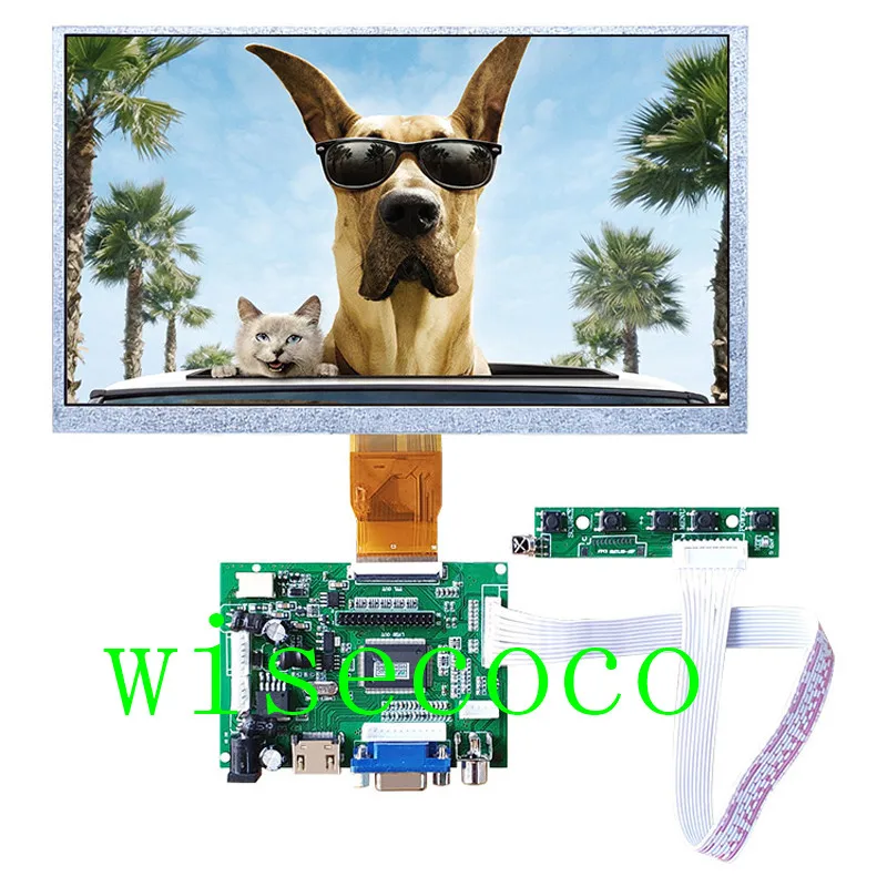 

9 inch 800*480 Mini Display Screen Matrix TFT AT090TN12 LCD Monitor HDMI Small Driver Board TTL Controller Input for raspberry