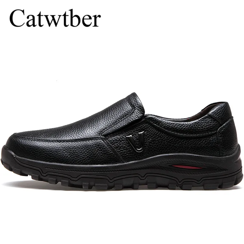 

Catwtber Leather Casual Shoes Men Handmade Vintage Shoes Flats Hot Sale Moccasins Chaussure Homme Big Size 38-48 Slip On Boat