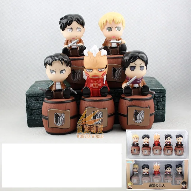 Best Offers 5 pcs Attack On Titan Swing Petit Chara Land Rivaille Eren Mikasa Figure Set Christmas gift Birthday Gift