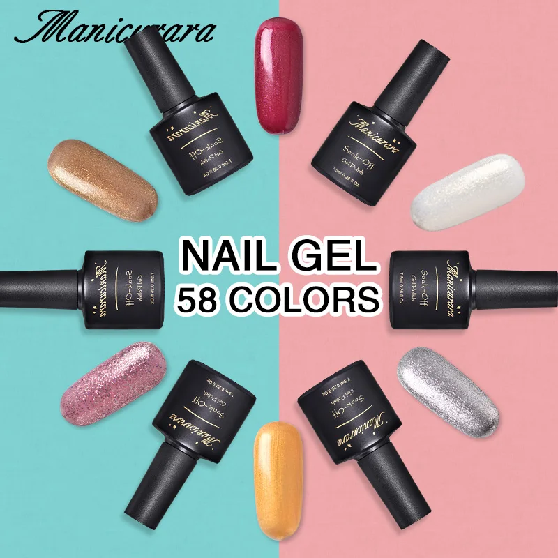 

Manicurara 7.5ml Glitter Platinum Nail Gel Polish Pink Nude Soak Off UV LED Nail Gel Varnish Semi Permanent Manicure Nail Design
