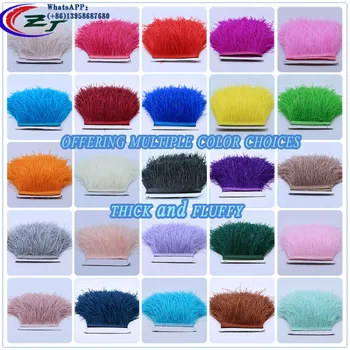 

Wholesale 10meter10-15cm Top Quality Natural Fluffy Ostrich Feather Trim Dress/Skirt/Costume Ribbon Feather Trimming DIY Craft