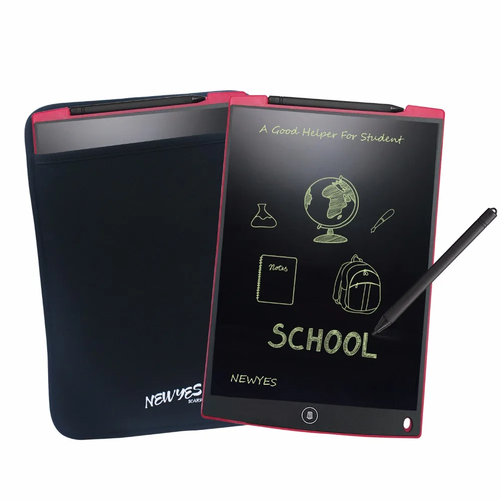 NEWYES Красный 12 дюймов цифровой портативный мини ЖК-экран для записи планшетов электронная доска для рисования с игрушками детский подарок со стилусом и сумкой