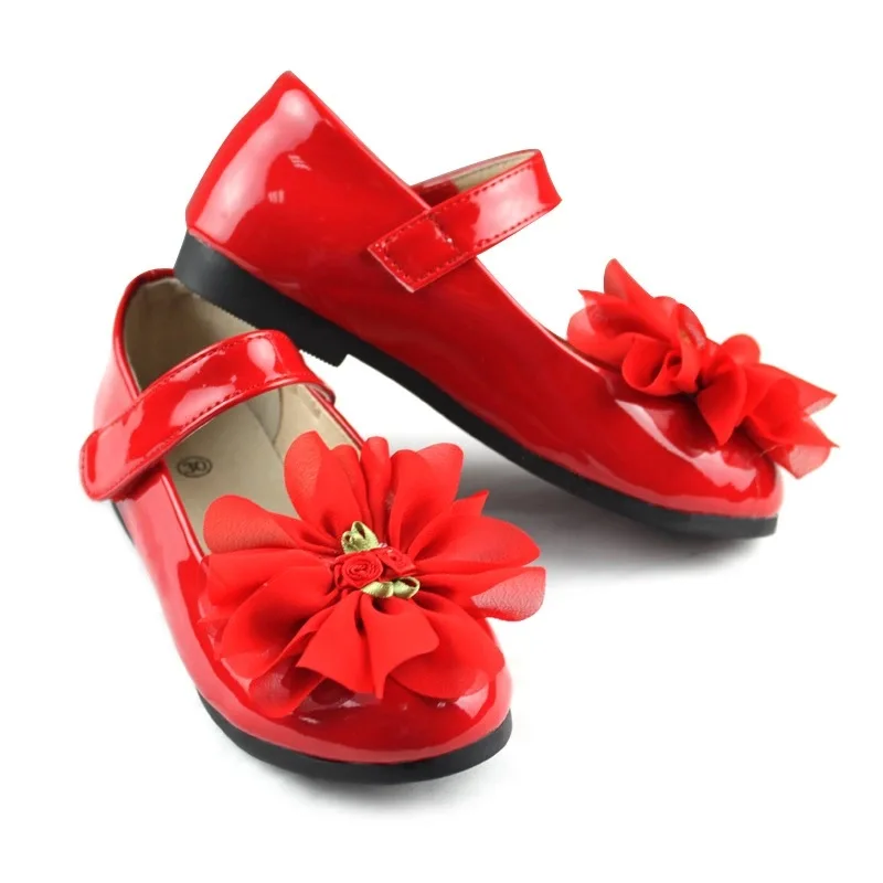 Новинка года; модная детская обувь из искусственной кожи; обувь принцессы с цветочным рисунком для девочек; обувь для танцев; обувь для выпускного вечера - Цвет: as picture