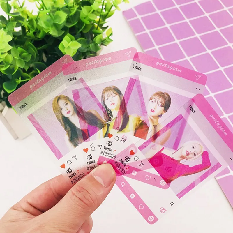 Hot Sale Fashion 5/7/9 Pcs/Set BLACKPINK GOT7 TWICE Photocard Kpop INS Transparent Card Korea Group Star DIY Paper Photo Card