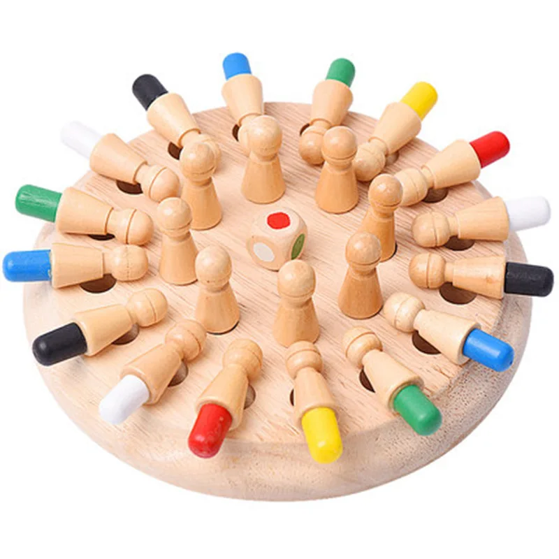 Детская Деревянная шахматная палочка с памятью, забавная настольная игра, обучающая цветная Когнитивная игрушка для детей, Семейная Игра