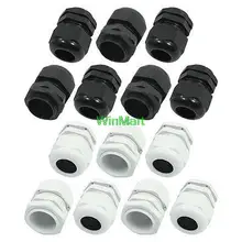 14 шт. PG21 черный, белый цвет Водонепроницаемый разъем КАБЕЛЬНОГО САЛЬНИКА для 9-16 мм диаметр провода