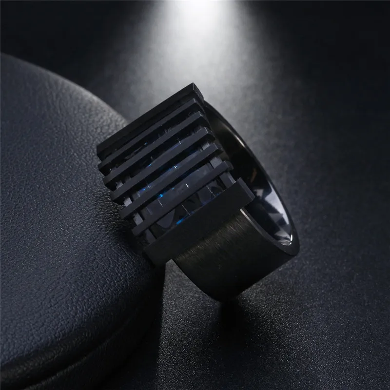 Modyle New Punk Retro Fashion Black Color Men Rings Big Carved Design Rings for Men Male Jewelry Accessories