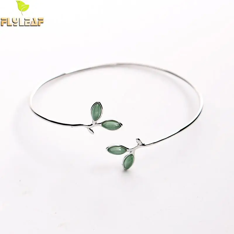 Женский Открытый браслет из серебра 100% пробы с опалом|bangles fashion|bracelets & banglesfashion bangle