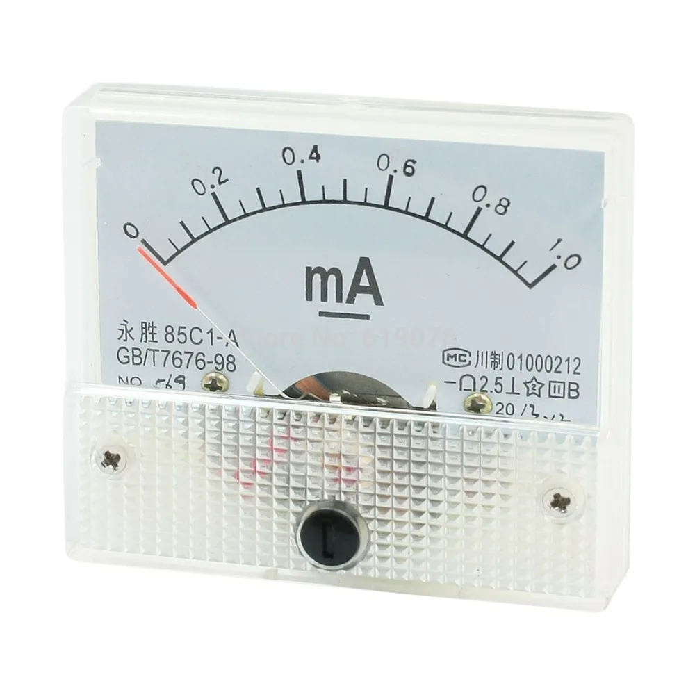 

2.5 Accuracy DC 0-1mA Analog Current Panel Meter Ammeter 85C1-mA