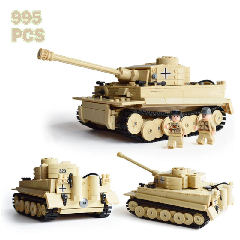

995Pcs German King Tiger Tank Building Blocks Sets fit LegoINGs Military WW2 Army Soldiers DIY Bricks Toys Gifts for Children