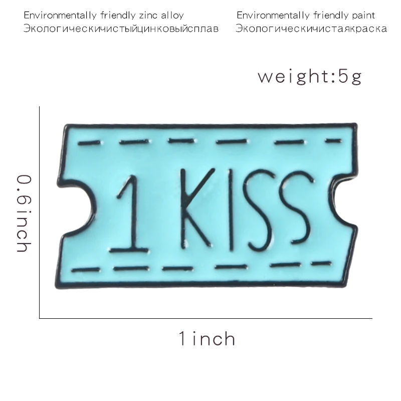 Милые купоны 1 Kiss Hug Smile Pins романтическая эмалированная брошь с купоном Love значки