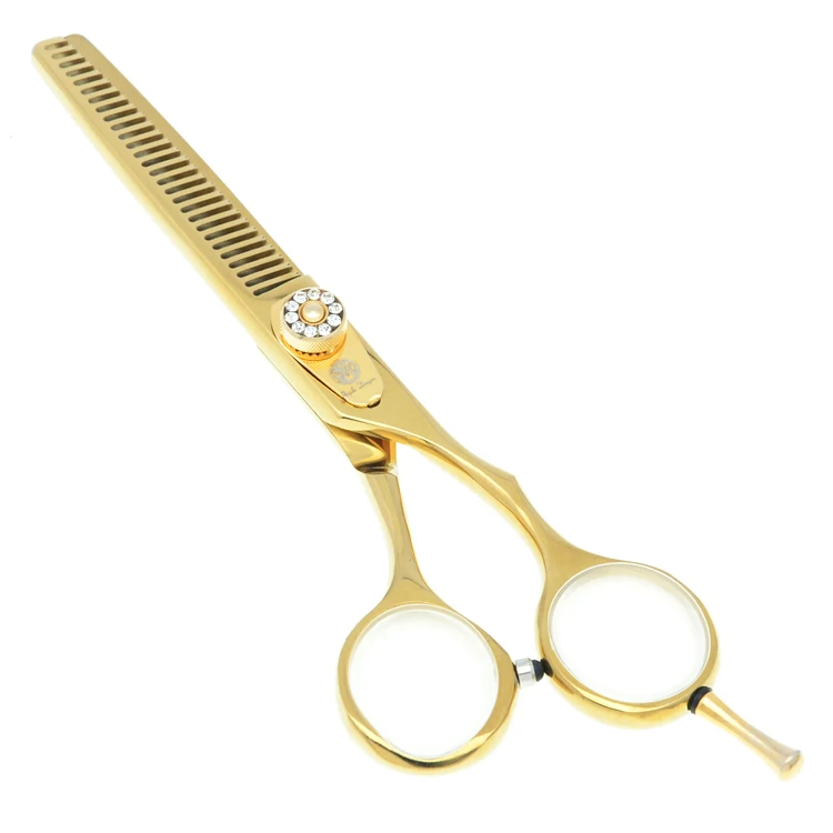 

5.5Inch 6.0Inch JP440C Purple Dragon Thinning Scissors for Barber,Golden Human Hair Thinning Scissors with Diamond,1Pcs