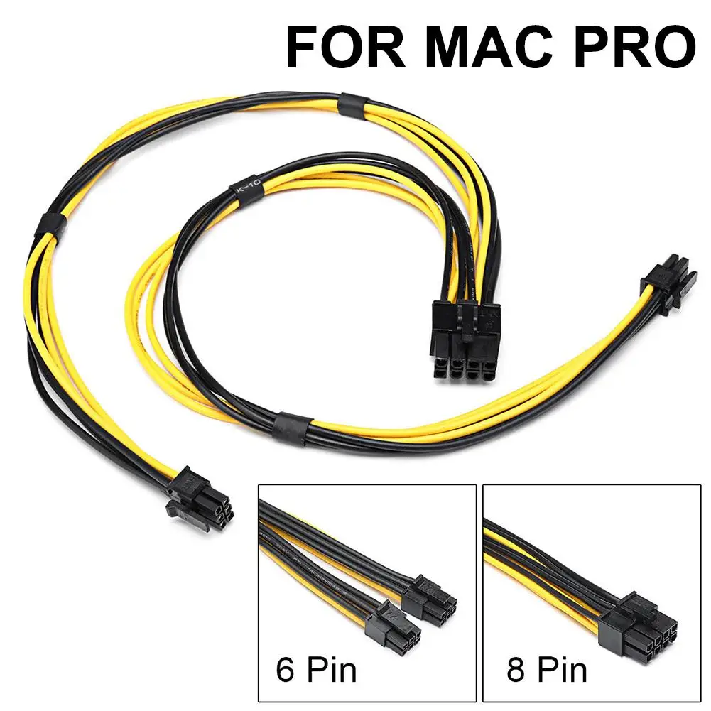 

For Mac Pro Video Card Graphics Card 18AWG Dual Mini 6 Pin to 8 Pin Male PCI-E Power Cord