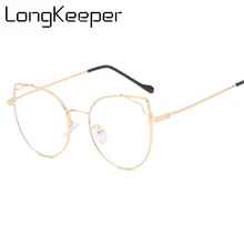 Очки кошачий глаз оправа Женские Ретро Металлические очки с прозрачными защитными стеклами прозрачные оптические очки в оправе Gafas oculos очки