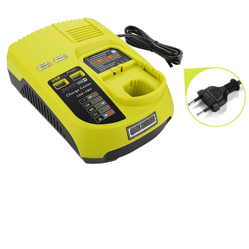 Pаспродажа 3A для RYOBI Батарея Зарядное устройство 12 14,4 В 18 В Ni CD Ni MH литий ионный P110, P111, P107 P108 для Ryobi one + Батарея P117 высокого качества