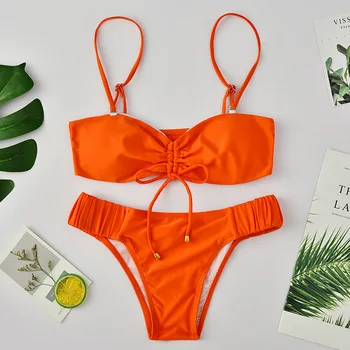 

Roseheart Summer Orange Sexy Bikini Sets Women Swimsuit Bikini Swimwear Low Waist Bathing Suit Female Brazilian Beach Style