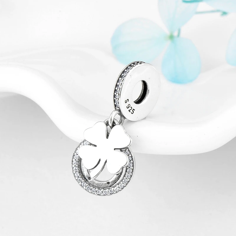 Achieve Wish Lucky Clover, 925 пробы, серебряные женские подвески, подходят к оригинальному браслету Pandora, изготовление ювелирных изделий