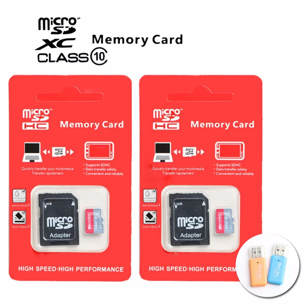 Карта micro sd 32 ГБ 16 ГБ/64 ГБ/128 8 класс 10 карты памяти для смартфонов + card reader|memory for