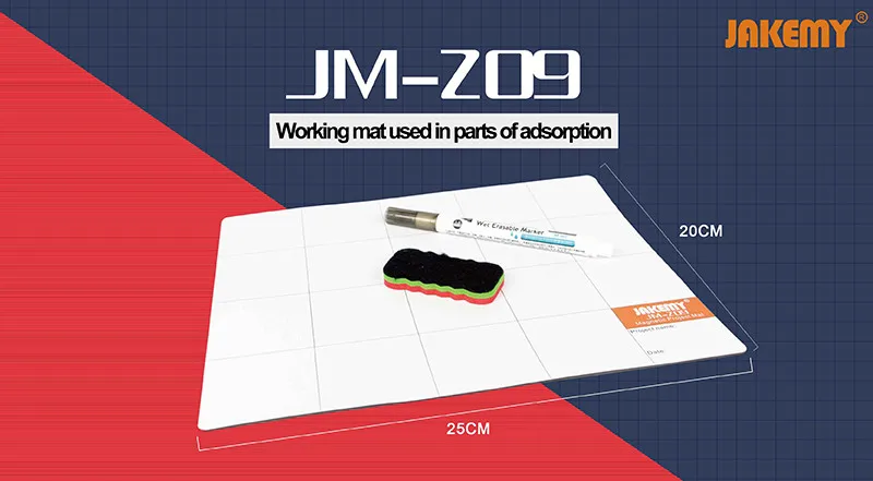 JAKEMY JM-Z09, магнитный коврик для проекта, винт, рабочий коврик с маркером, ластик для сотового телефона, ноутбука, планшета, телефона, ремонт, коврик для инструментов