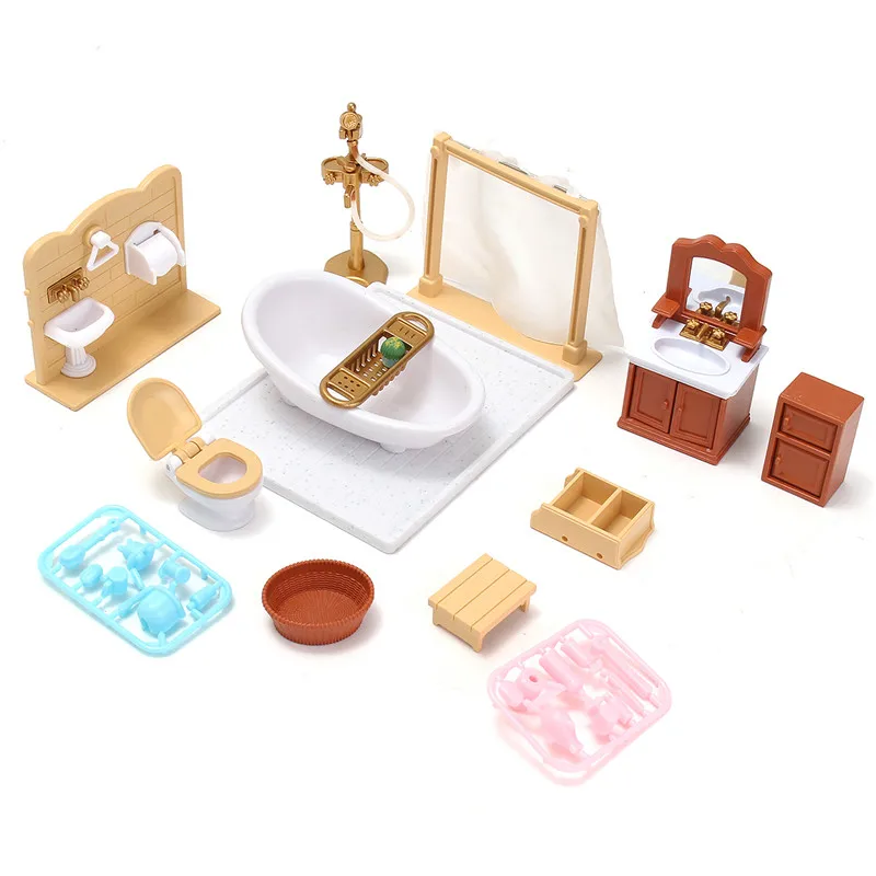 

DIY Miniatures Sofa Bedroom Bathroom Dining Table Furniture Sets For Doll House Craft Toys Acessories Christmas Birthday Gift