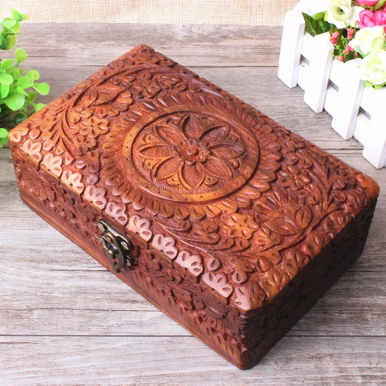 India Pakistan Antique Walnut handmade jewelry box jewelry box stereo whole woodwood woodwood