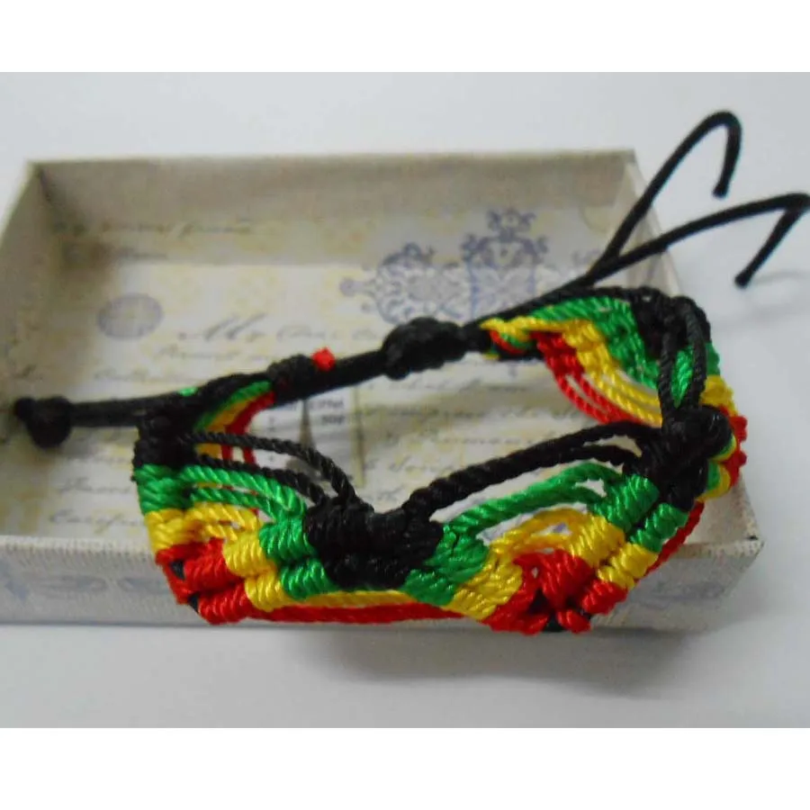 

20pcs/lot Rasta Friendship Bracelet WRISTBAND Silk Reggae Jamaica Surfer Hippy Boho Men Bracelets Hairbands