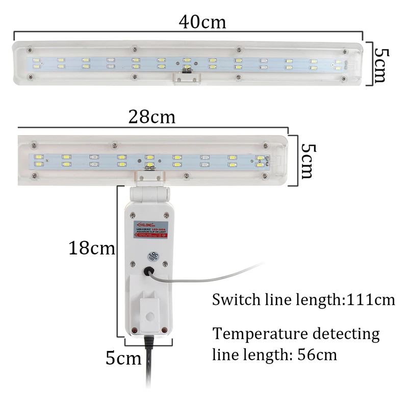Тонкий светодиодный светильник для аквариума s, светодиодный светильник для выращивания растений 8,3/10,6 Вт с/без температурного дисплея, водонепроницаемая лампа для аквариума