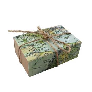 

50 PCs Easter Gift Box Wedding Party Favors Box Candy Gift Box with World Map Theme Candy Box birthday party decorations kids