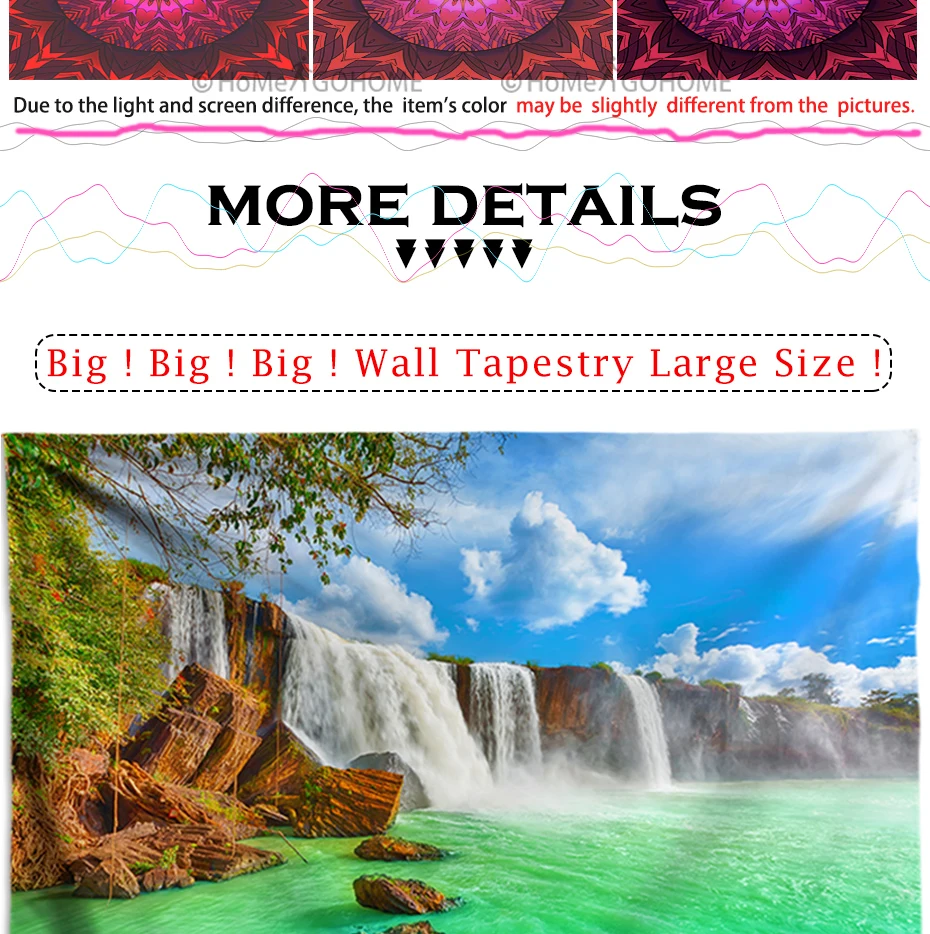 3D гобелен лес настенный водопад настенный психоделический гобелен красочные природные пейзажи Бохо украшение домашний декор