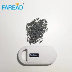 Фабрика x1pc LF RFID чувствительных животных чип ПЭТ Малый senhandheld reader x60pcs 2,12*12 мм рыба стекло микрочипа теги 134,2 кГц FDX-B