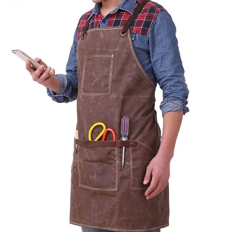 Waxed Canvas Apron Crossback Cotton Strap D95-5