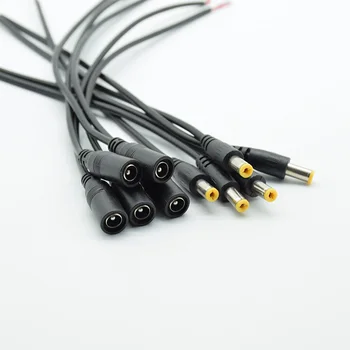 

5pcs 5.5*2.1mm 5.5x2.1mm DC Jack Connectors Power Extension Cable 22AWG Female Male DC Plug CCTV Camera 5050 3528 LED Strip