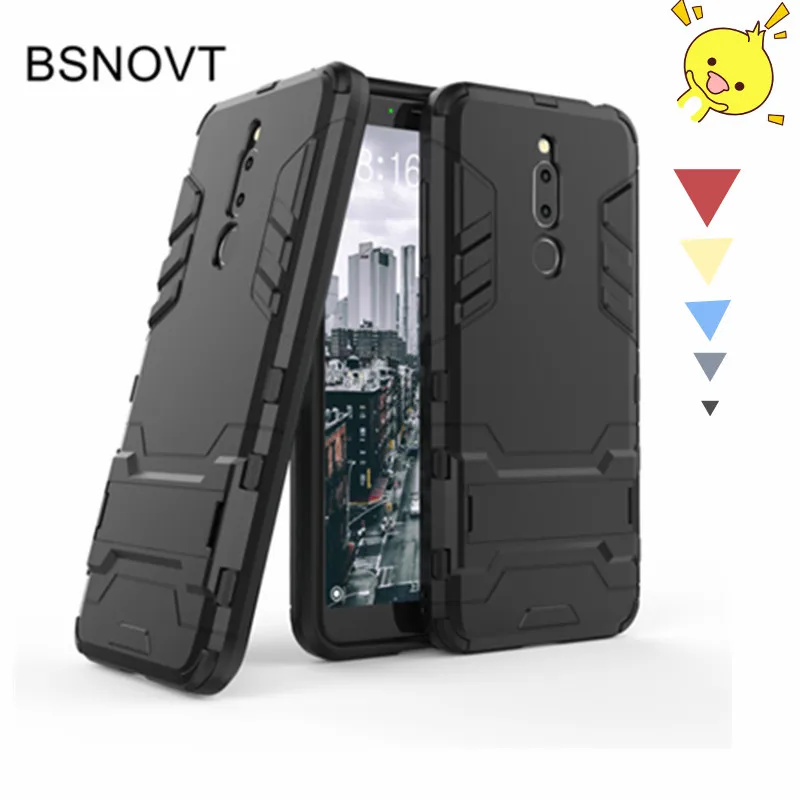 For Meizu 6T Case Silicone + Plastic Phone Holder Hard PC Shell Anti-knock Cover M6t BSNOVT |