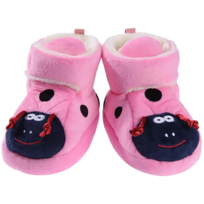 Зима малыш Обувь для малышей Теплый искусственного короткие кроличьем меху Обувь Мягкие ботинки со встроенным колокольчиками