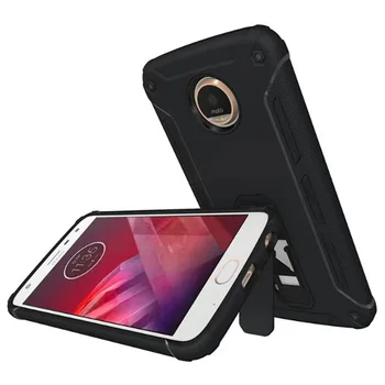 

Full Body Protective Armor Shock Proof Dual Layer Slim Case For Motorola Moto Z2 Play Cell Phone Accessories With Kickstand