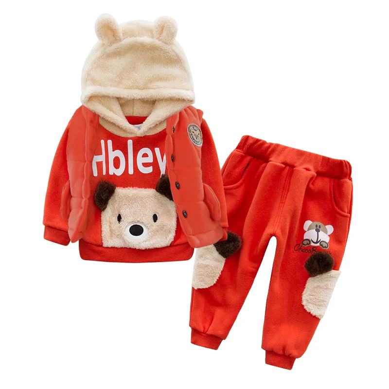 Anlencool Baby boys New Teddy Bear new winter coat cotton three-piece baby clothes set in winter baby boys clothing