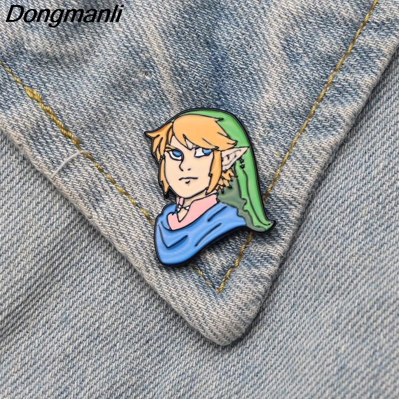 

DMLSKY Legend of Zelda Link Brooch Cartoon Cute Enamel Pins For Women Men Backpack Brooch Personality Pin Jewelry M2790