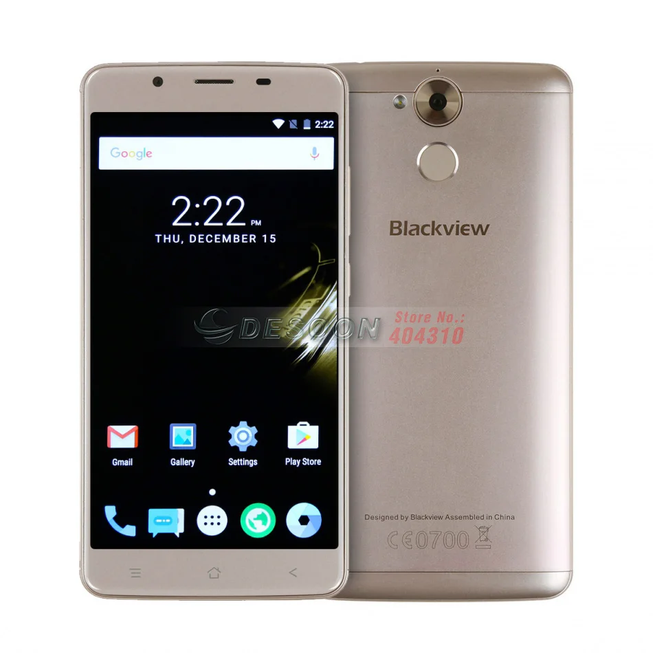 Blackview P2 Смартфон 5.5 дюйма FHD 6000 МАч MTK6750T Octa Ядро 4 Г RAM+ 64 Г ROM Отпечатков Пальцев ID 8MP+ 13MP 4 Г Мобильный Телефон - Цвет: Gold